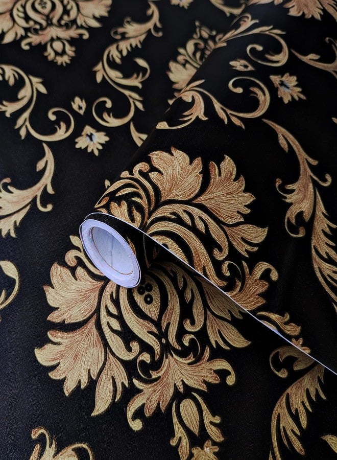 ROSASTELLA Self Adhesive Decorative Peel Stick Waterproof Royal Damask Wallpaper Wall Decor Removable Wall Paper for Living Room Hall Decoration PVC Vinyl DIY Contact Paper 45x304 CM - Image 1